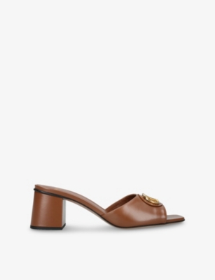 VALENTINO GARAVANI: VLogo 60 Leather Heeled Mules
