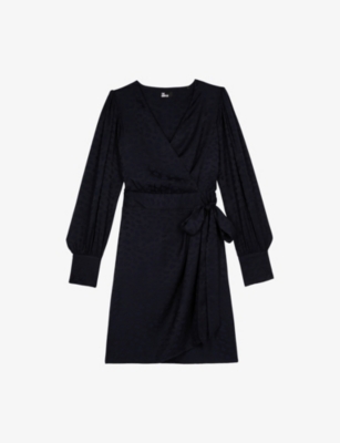 THE KOOPLES: Jacquard Wrap Long-Sleeve Woven Mini Dress