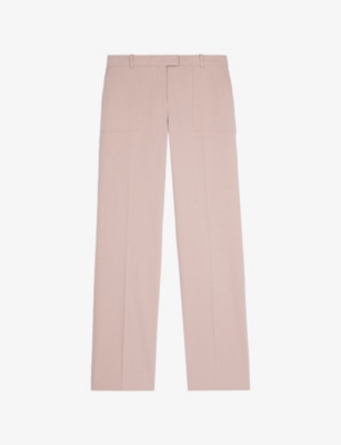 THE KOOPLES WOMENS THE KOOPLES WIDE-LEG MID-RISE COTTON TROUSERS 