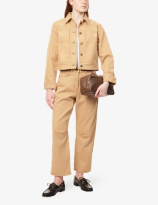 ME AND EM: Striped Tapered-Leg Cotton Trousers