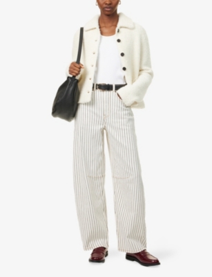 ME AND EM: Extreme Striped Stretch-Denim Jeans