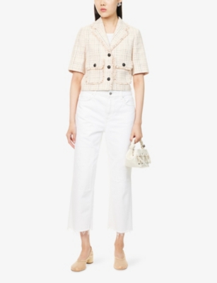 ME AND EM: Tweed Cropped Cotton-Blend Jacket