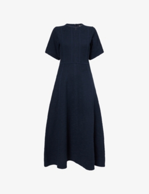 ME AND EM: Flared Panelled Cotton-Blend Maxi Dress