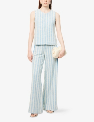 ME AND EM: Textured Striped Woven Jogging Bottoms