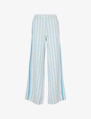 ME AND EM: Textured Striped Woven Jogging Bottoms