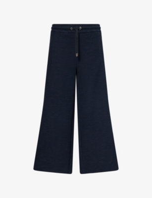 ME AND EM: Textured Wide-Leg Cotton-Jersey Cropped Trousers