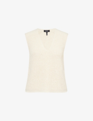 ME AND EM: Boucle V-Neck Knitted Vest Top