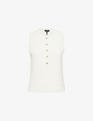 ME AND EM: Henley Ribbed Knitted Vest Top