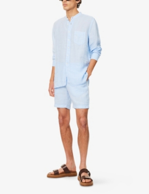 120% LINO: Regular-Fit Mandarin-Collar Linen Shirt