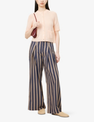 ME AND EM: Short-Sleeve Wool-Blend Knit Cardigan