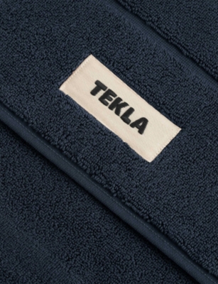 Tekla Heavyweight Large Cotton Bath Mat In Blue