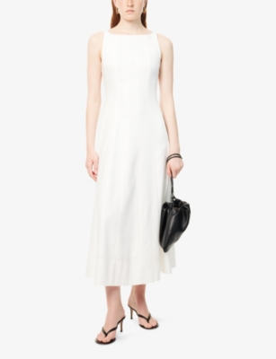 ME AND EM: Boat-Neck Sleeveless Woven Midi Dress