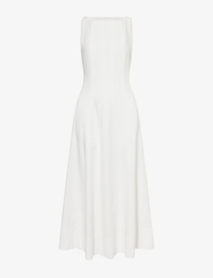 ME AND EM: Boat-Neck Sleeveless Woven Midi Dress