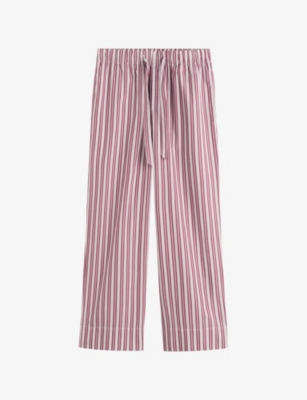 TEKLA: Striped Cotton-Poplin Pyjama Bottoms