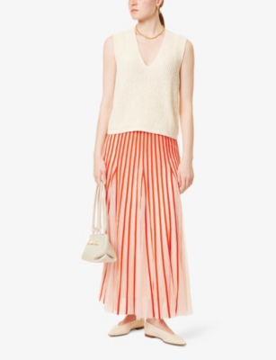 ME AND EM: Semi-Sheer Striped Tulle Maxi Skirt