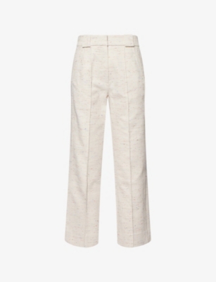 ME AND EM: High-Rise Straight-Leg Cotton-Blend Trousers