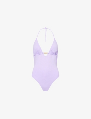 MELISSA ODABASH: Casablanca Plunge-Neck Swimsuit