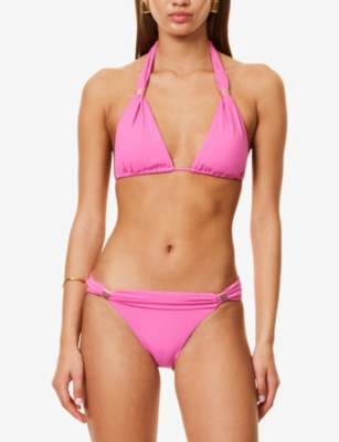 Melissa Odabash Womens Grenada Halterneck Stretch-woven Bikini Top Watermelon In Watermelon