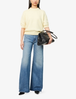 KHAITE: Dane Wide-Leg Cotton-Blend Denim Jeans