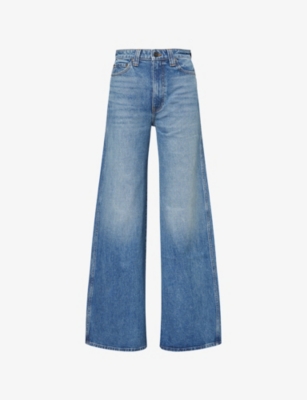 KHAITE: Dane Wide-Leg Cotton-Blend Denim Jeans