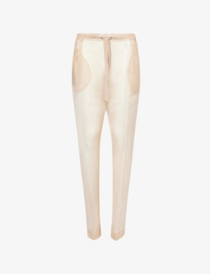 KHAITE: Trenton Sheer Silk Trousers