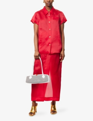 KHAITE: Lucian Split-Hem Silk Maxi Skirt
