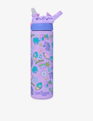 SMIGGLE: All Stars Stainless Steel Flip Bottle 520ml