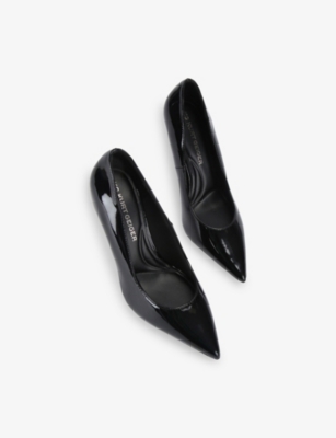 Kg Kurt Geiger Womens Black Nala Faux Patent-leather Courts Eur 38/5 Uk In Black