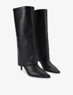 KG KURT GEIGER: Fate Faux-Leather Heeled Knee-High Boots
