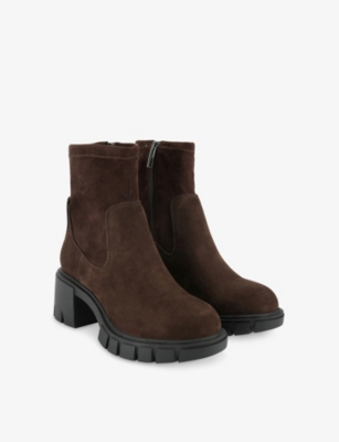 KG KURT GEIGER: True Sock Faux-Leather Ankle Boots