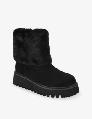 KG KURT GEIGER: Toon Flat Suede Ankle Boots