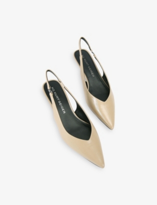 KG KURT GEIGER: Agatha Faux-Leather Kitten-Heel Slingback Courts