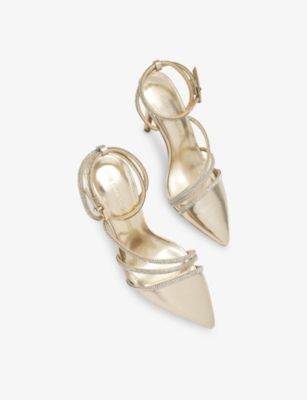 KG KURT GEIGER: Savanna Patent Faux-Leather Heeled Courts