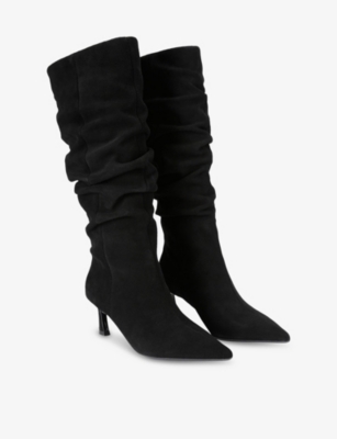KG KURT GEIGER: Stark Rouche Leather Knee-High Boots