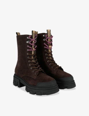 Kg Kurt Geiger Womens Brown Trekker Faux-leather Ankle Boots Eur 39 / 6 Uk In Brown