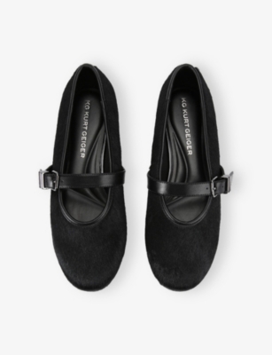 KG KURT GEIGER: Neve Calf-Hair Mary Jane Flats