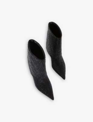 Kg Kurt Geiger Womens Black/comb Fate Faux-suede Heeled Ankle Boots Eur 40 / 7 Uk In Black