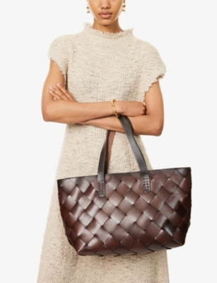 DRAGON DIFFUSION: Crossover Woven Leather Tote