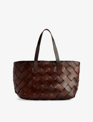 DRAGON DIFFUSION: Crossover Woven Leather Tote