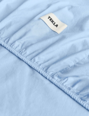 TEKLA: Percale Double Fitted Cotton Sheet