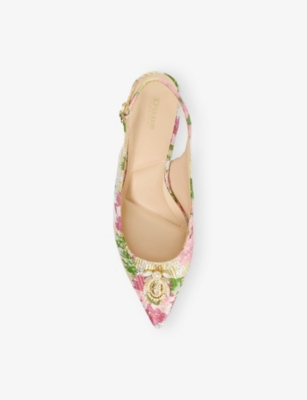 Dune Womens  Context Bug-embellished Faux-leather Slingback Courts In Pink Synthetic
