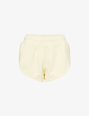 Shop Good American Womens  Terry Low-rise Cotton-jersey Shorts In Light Ray001