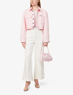 Good American Womens Good Skate Crop-leg Stretch-woven Jeans Cloud White001 In Cloud White001
