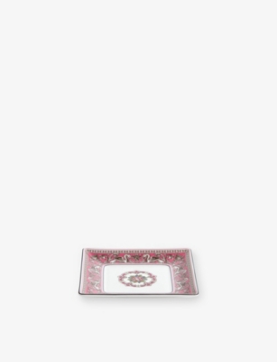WEDGWOOD: Florentine Fuchsia Bone-China Square Tray 14cm