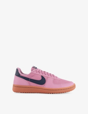 NIKE: Field General Logo-Embroidered Leather Low-Top Trainers