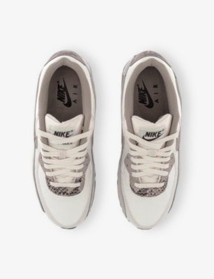 NIKE: Air Max 90 Leather and Mesh Low-Top Trainers