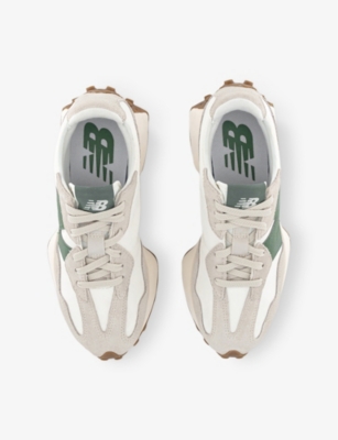 New Balance Womens  327 Suede And Leather Low-top Trainers In Nori Offwhite