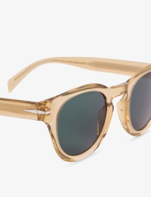 Eyewear By David Beckham Mens Ochre 7041/s Flat Square Acetate Sunglasses