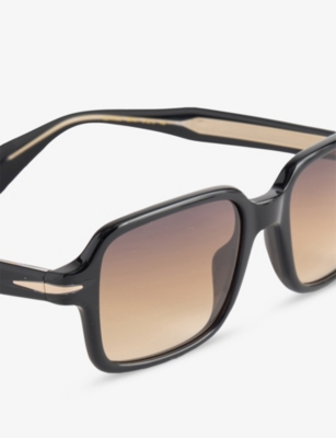 Eyewear By David Beckham Mens Black 1179/s Square-frame Acetate Sunglasses In Black
