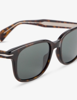 Eyewear By David Beckham Mens 1177/s Havana Rectangular Acetate Sunglasses